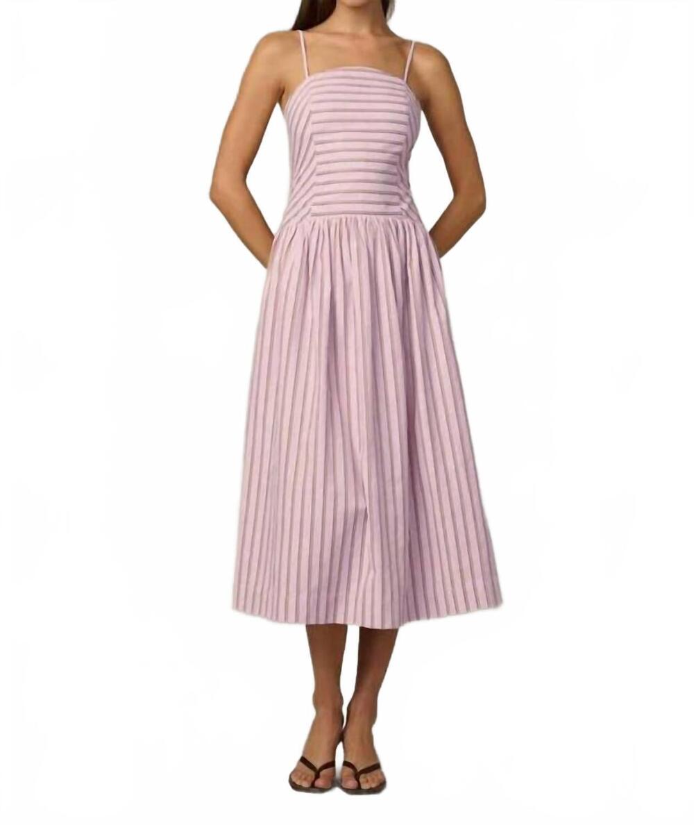 NEW JOE'S JEANS mara midi dress in blush pink stripe